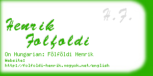 henrik folfoldi business card
